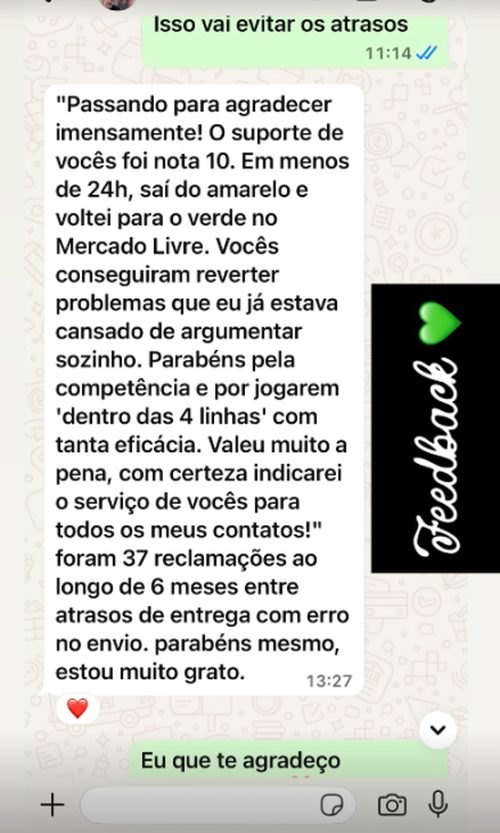 Print de mensagem de cliente satisfeito com a limpeza de reputação 4